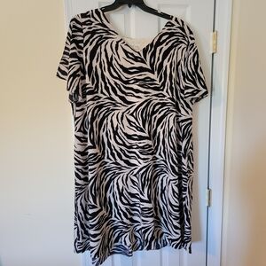 Zebra Print Short Sleeve Dress